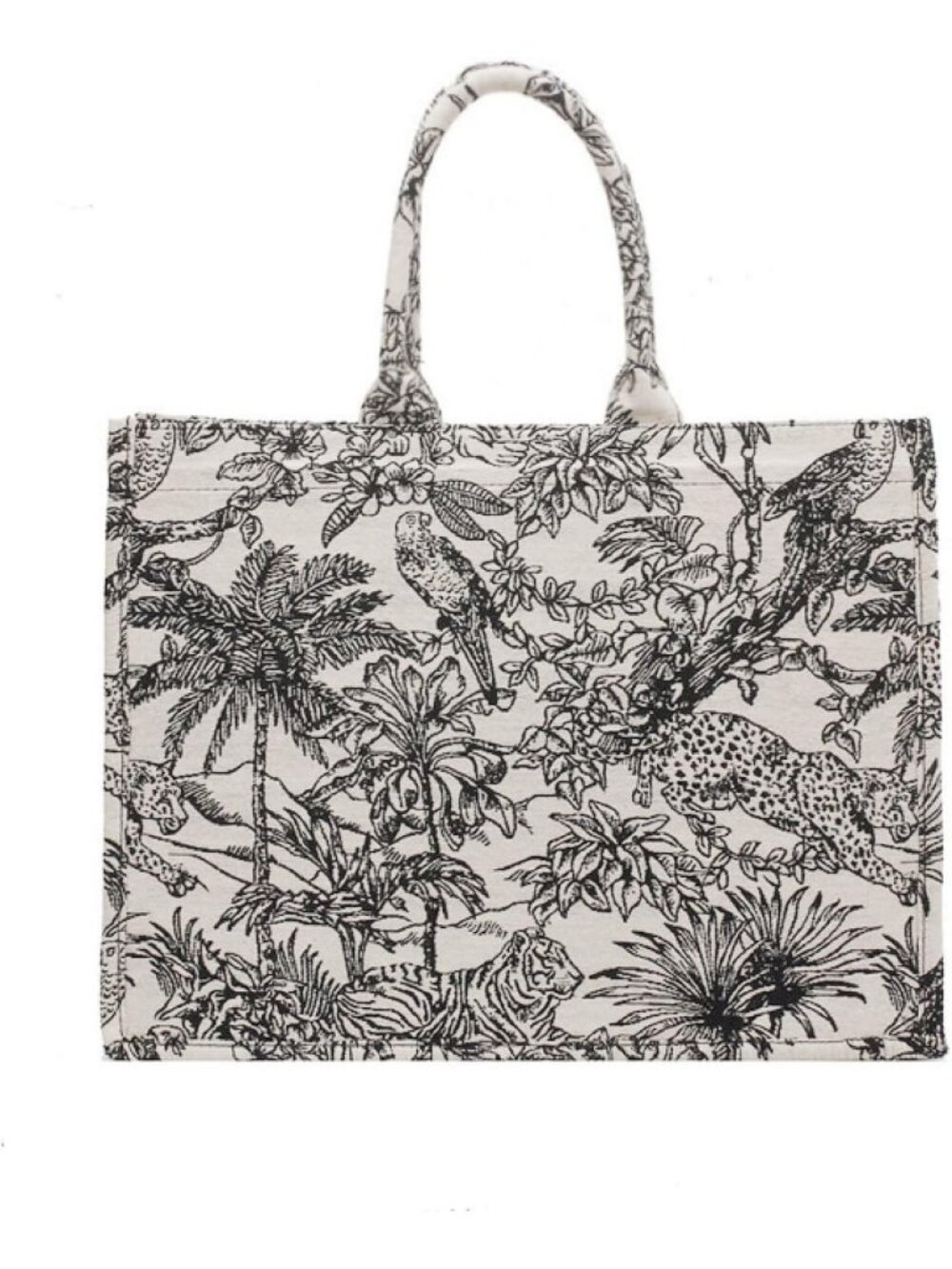 Large Capacity Floral Embroidery Handbag - Retro Linen Cotton Tote for Shopping